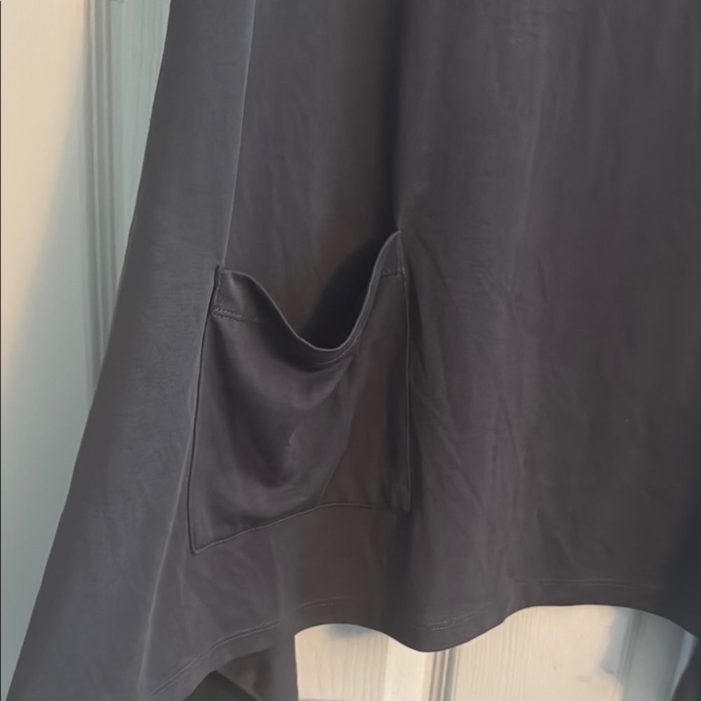 LOGO by Lori Goldstein Dark Gray Tunic with Pockets - Picture 3 of 8